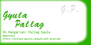gyula pallag business card